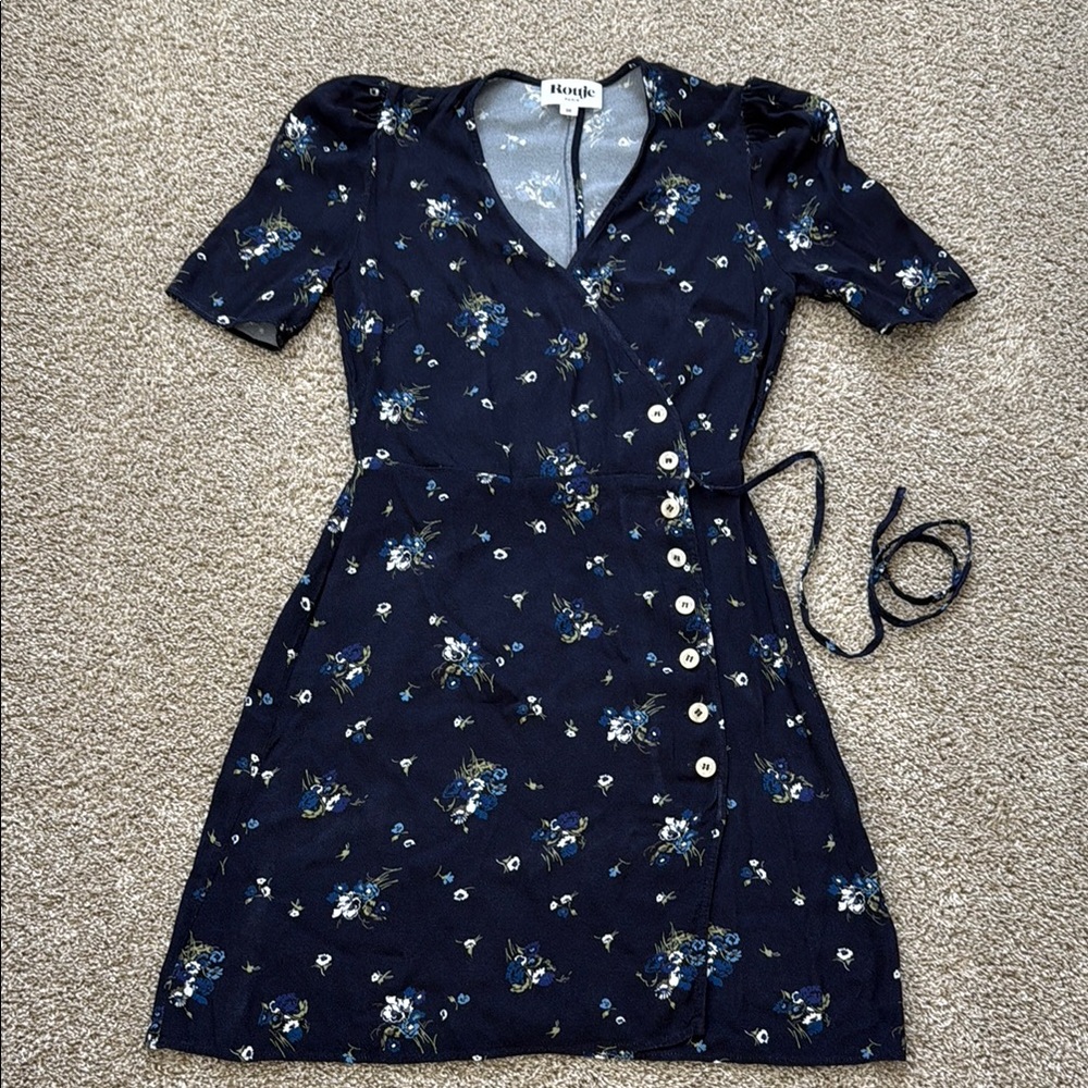 Rouje Midnight Blue Floral Mini Dress